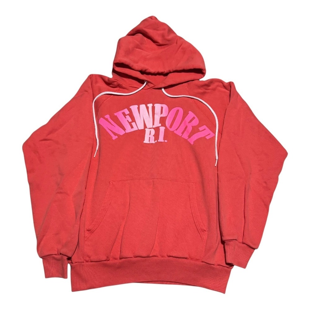 Vintage 80s Hanes Newport Rhode Island Salmon Hoodie Sweatshirt Women's M
